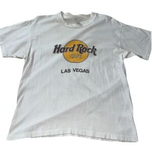 Vintage Hard Rock Cafe Las Vegas White T Shirt  Single Stitch Rare Gambling XL